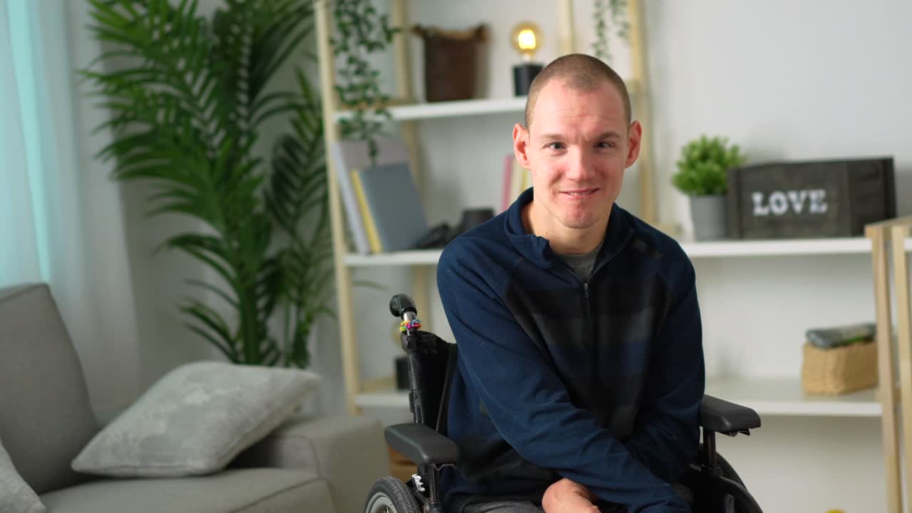 Man in Wheelchair at Home