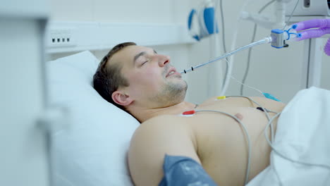 patient undergoing medical treatment in hospital