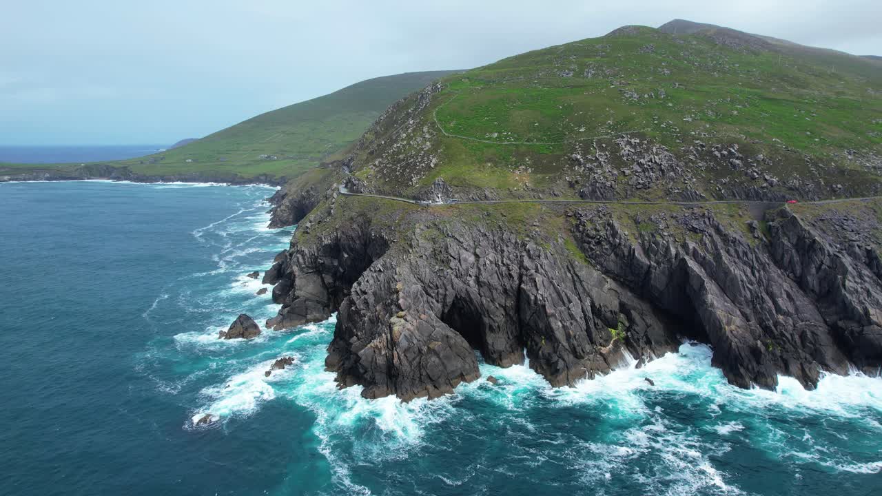 Slea Head rough seas early morning under the road on the wild Atlantic Way Epic Ireland locations
