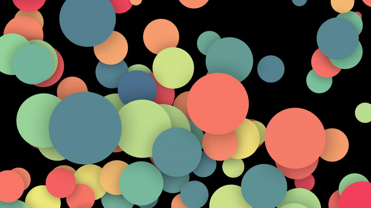 Colorful circles pattern motion background.Abstract color shape design.Modern particles round decoration background with alpha channel.Party celebration background concept.