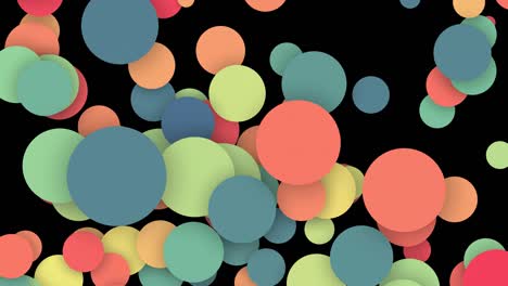 colorful circles pattern motion background.abstract color shape design.modern particles round decoration background with alpha channel.party celebration background concept.