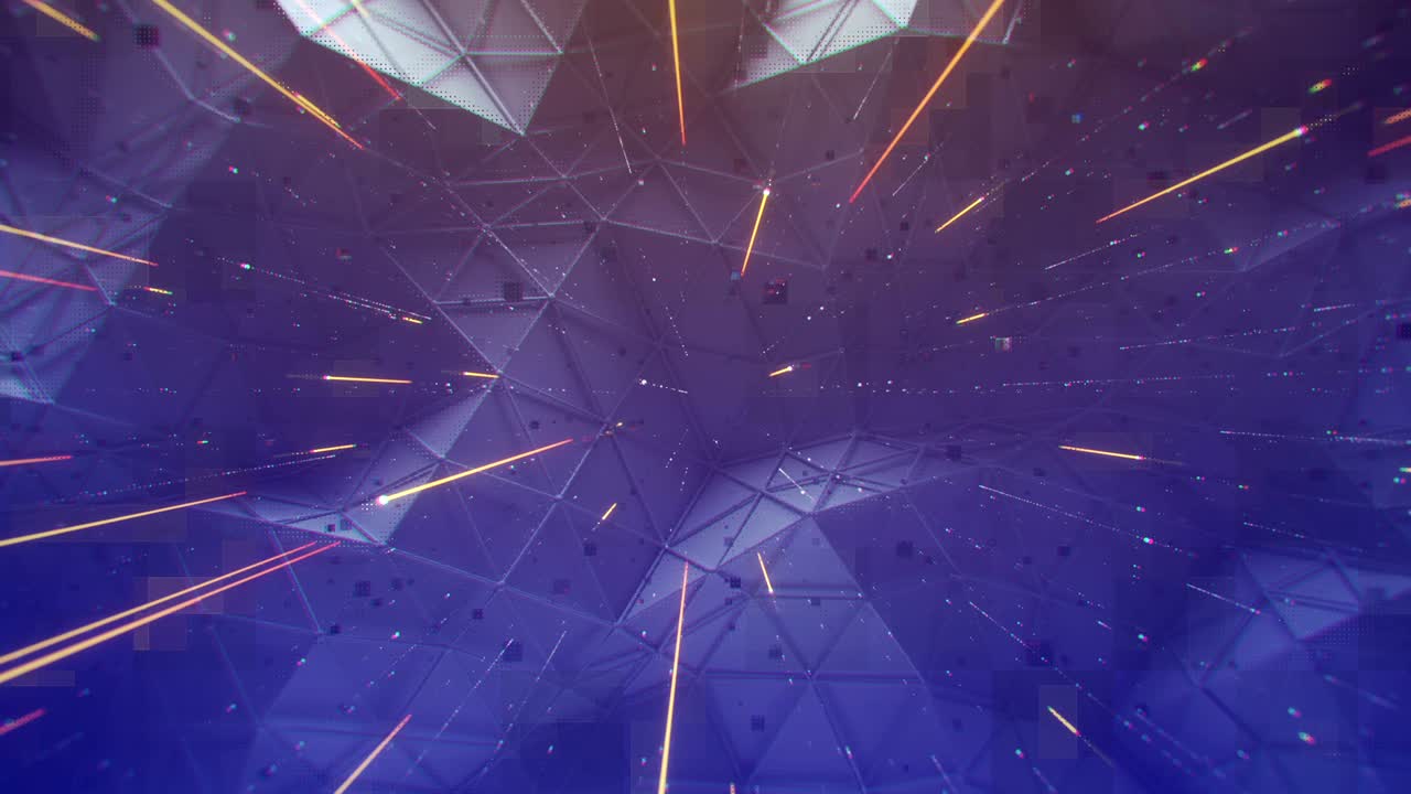 tecnología abstracta fondo poligonal 3d render animación de bucle sin costuras