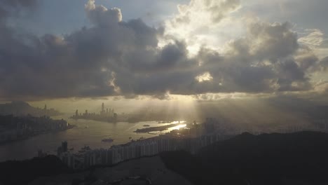 drone footage of tseung kwan o city, hong kong