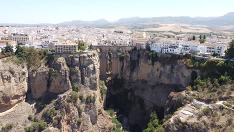 Spanish-culture-drone-view-of-touristic,-traditional,-Andalusian-village