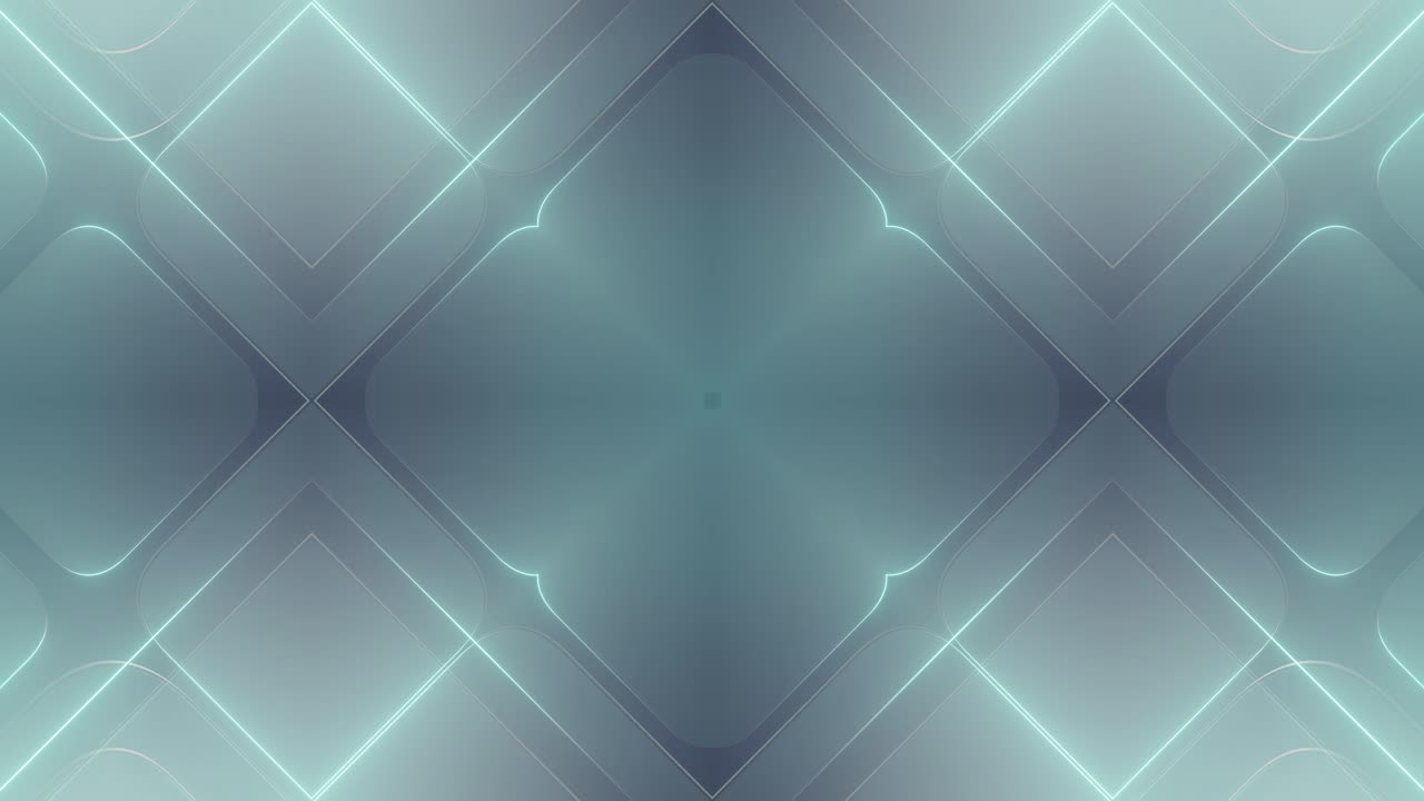 Abstract Symmetrical Glowing Neon Geometric Background