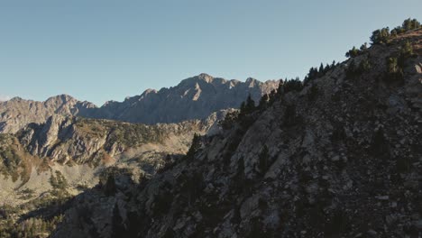 aerial parallax movement of outdoor rocky mountains during the day