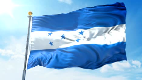 bandera de honduras bucle sin costuras vídeo de renderización 3d. hermoso bucle de tela textil agitando