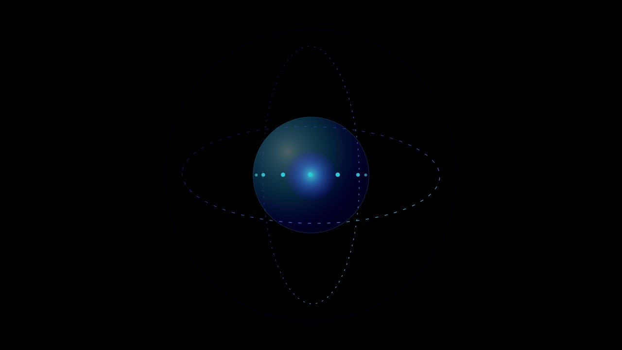 Sfera Digitale Astratta con Anelli Orbitali Rotanti