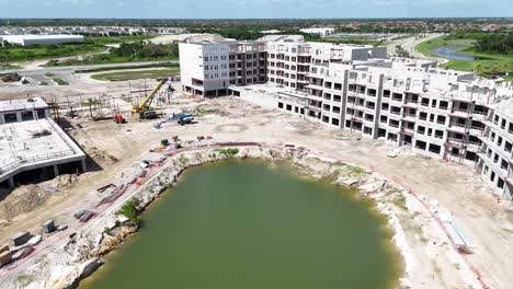 aerial of hurricane resistant construction at a new assisted living center in lakewood ranch, florida