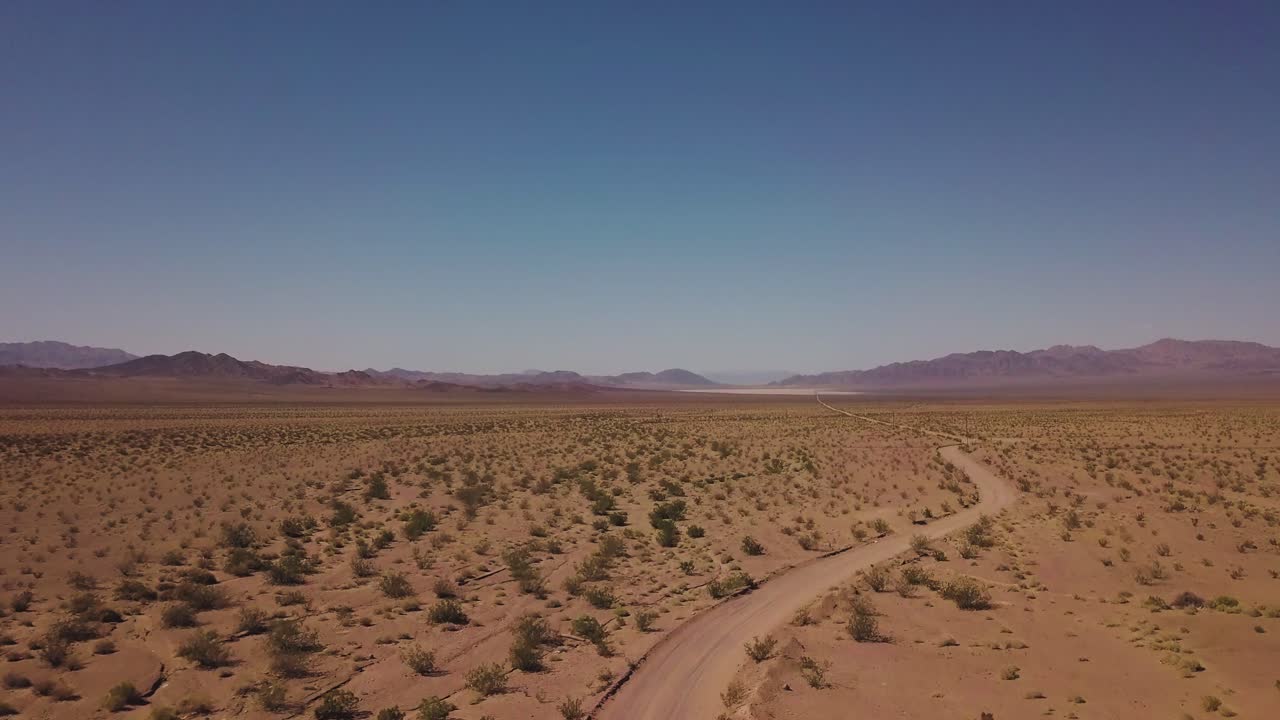 Desert Road Landscape: Aerial View of an Arid Mountainous Region