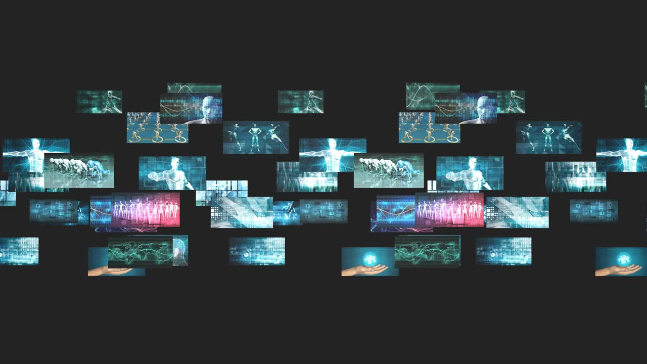 미래 기술 개념과 함께 인터넷 추상적인 배경