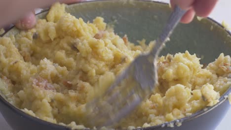 mixing mashed banana plantain, part 2