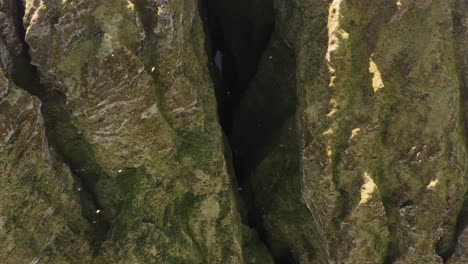 Mossy-Rock-Formation-Of-Rauofeldsgja-Gorge-At-Hellnar-Village-In-Snaefellsnes,-Iceland