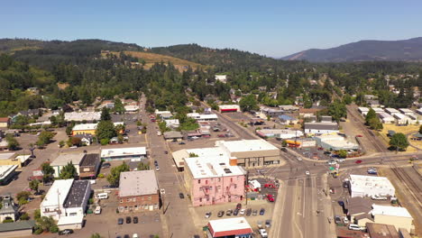 aerial drone view of cottage grove, oregon, usa-2