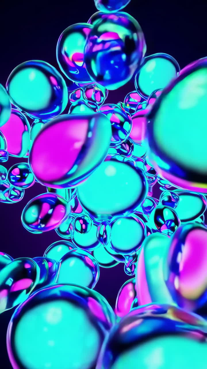 Bolle astratte neon vivaci e riflettenti