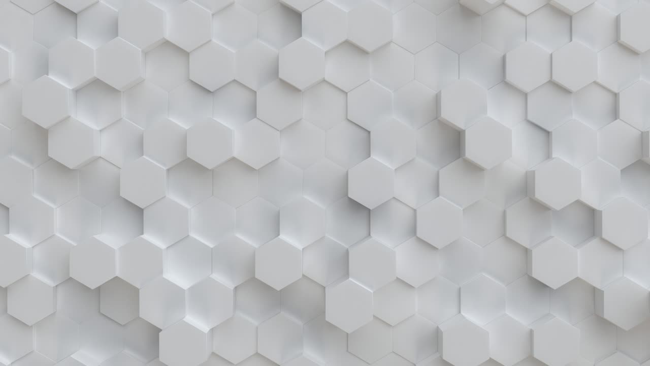 tecnología 3d hexágonos blanco fondo abstracto bucle capaz