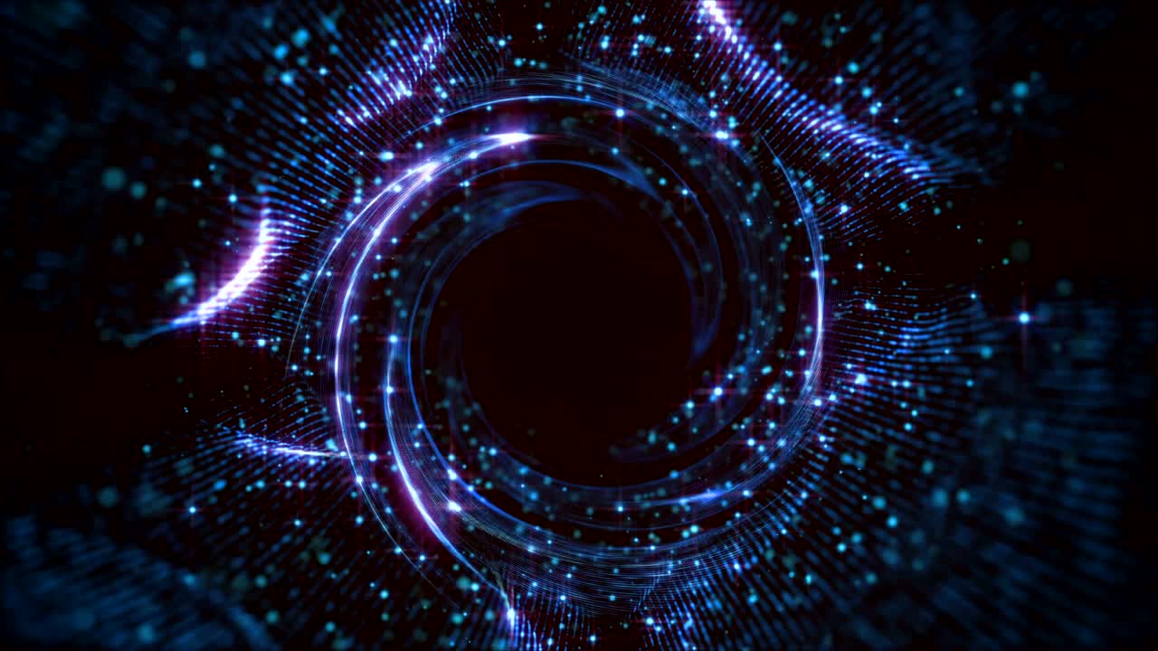 VJ Fractal Blue Light Tunnel. Seamless loop