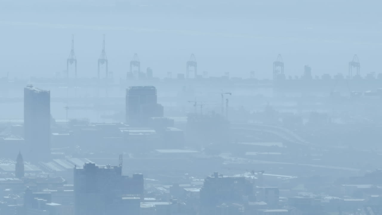 도시 풍경 위의 모양의 애니메이션