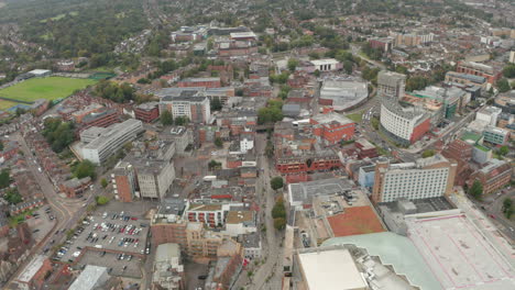 aerial shot over watford high street