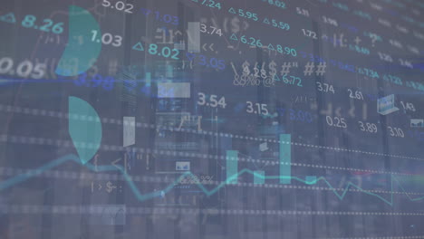 animación del procesamiento de datos financieros a través de la red