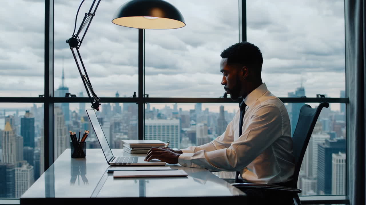 Businessman Working in Modern Office