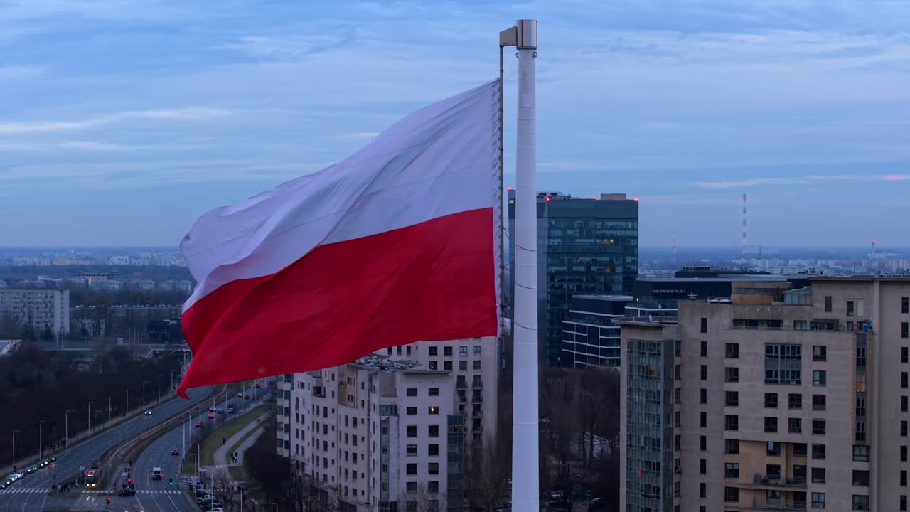 Country unity symbol, Polish identity, National patriotism, slow motion