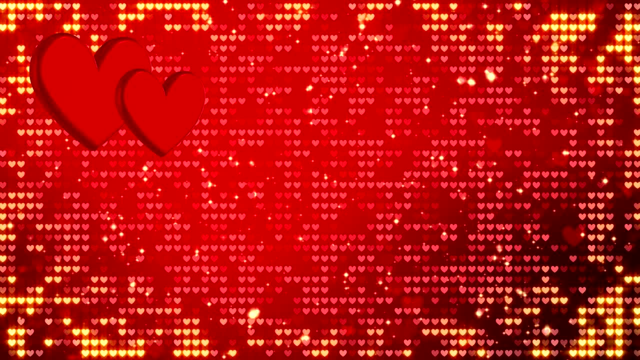 심장과 황금 콘페티와 함께 로맨틱한 배경 행복한 발렌타인 데이 또는 결혼식