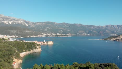 budva old town in montenegro on the coastline of the adriatic ocean on a sunny day