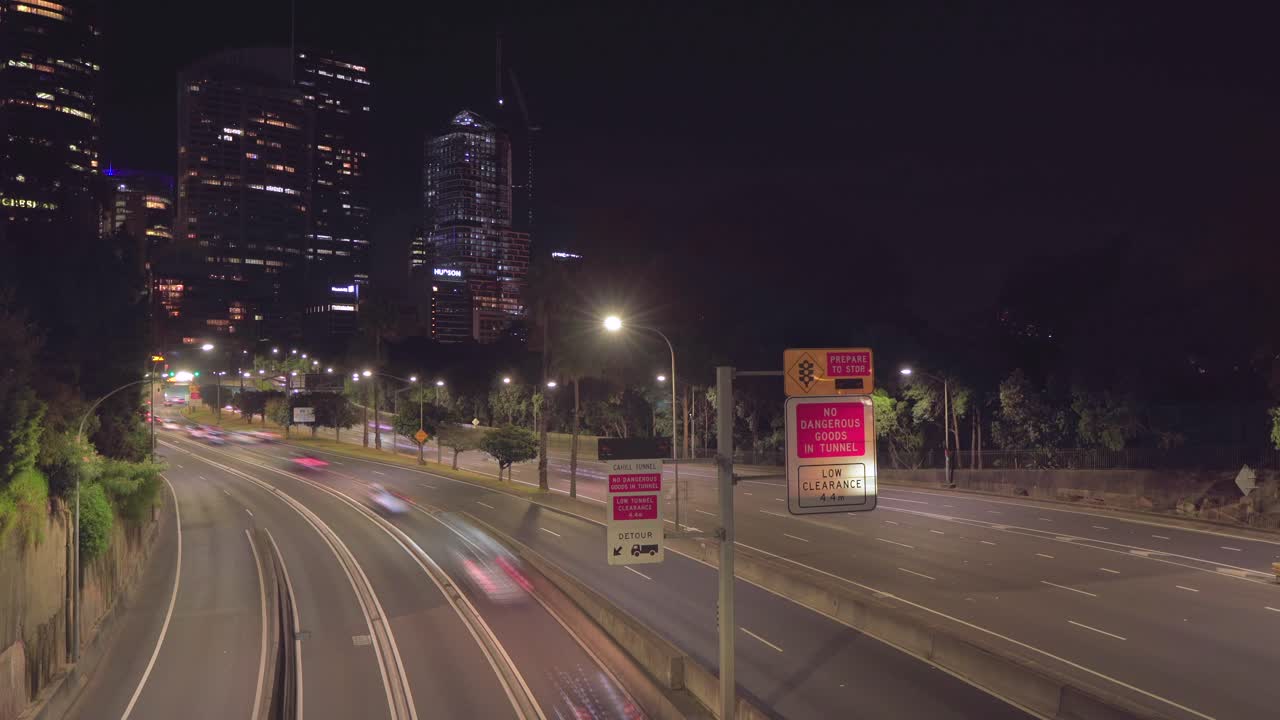 time lapse in busy road of metro