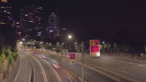 time lapse in busy road of metro