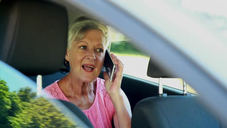 senior woman talking on mobile phone 4k