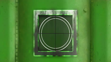animación del escaneo del alcance sobre un fondo verde