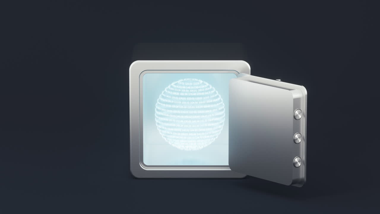 Safe deposit box and numeric password, 3d rendering.