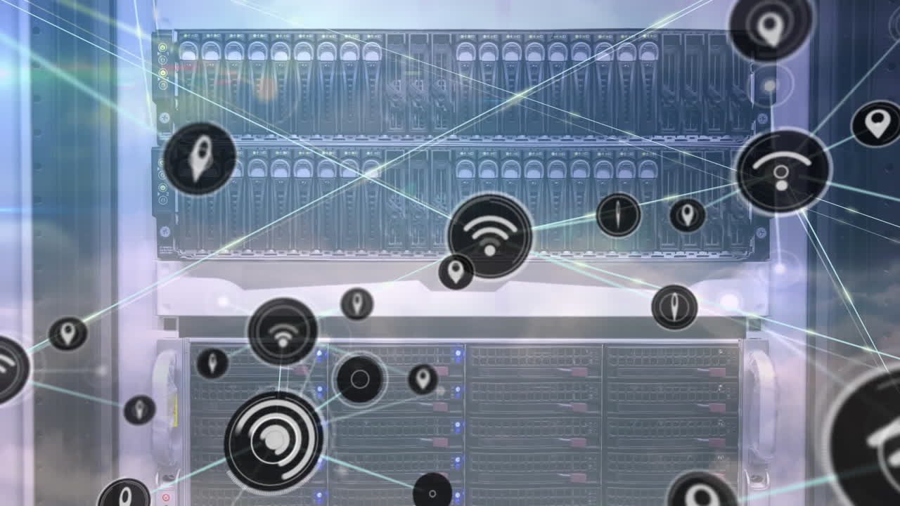 서버  ⁇ 을 통한 연결 네트워크의 애니메이션