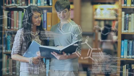 Estudiantes-Universitarios-Leyendo-Libros-En-La-Biblioteca