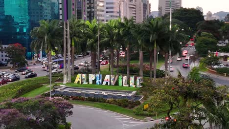 alphaville, brazil: aerial view of cityscape and traffic