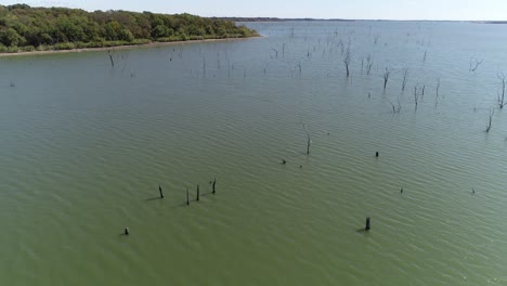 video aereo del lago lavon en el lado noroeste