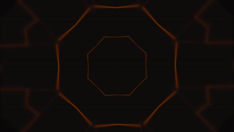 beautiful black and orange polygonal surface moving in seamless 3d animation.