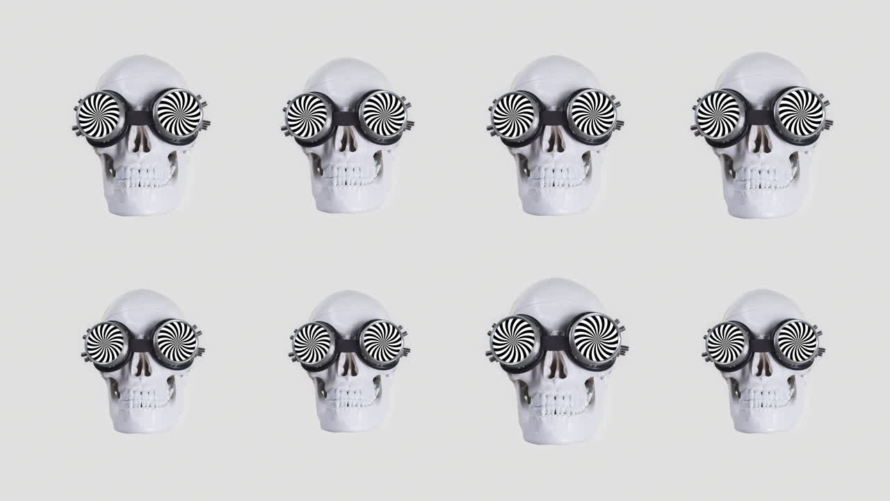 череп человека с солнцезащитными очками