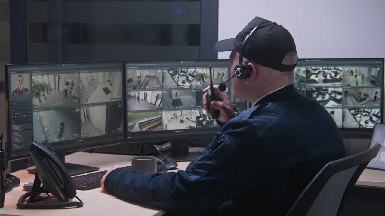 vigilancia de los guardias de seguridad cámaras de vigilancia