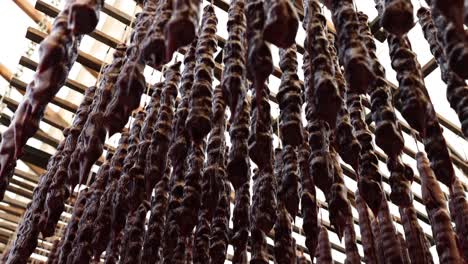 traditional georgian churchkhela hanging to dry