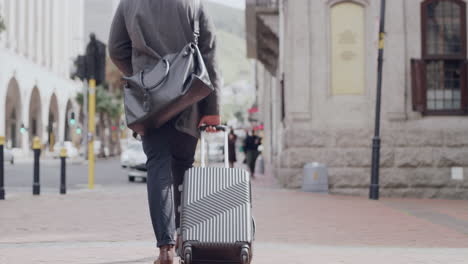 casual travel or a man carrying a suitcase