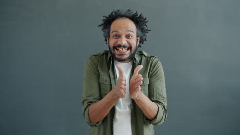 happy man clapping