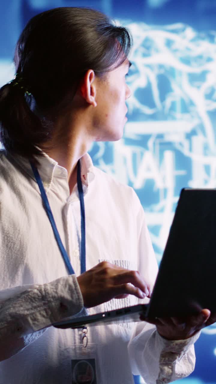 Vertical video Operator maintenancing AI systems