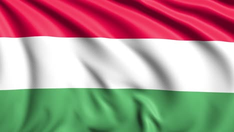 flag of hungary with fabric structure in the wind (loopable)