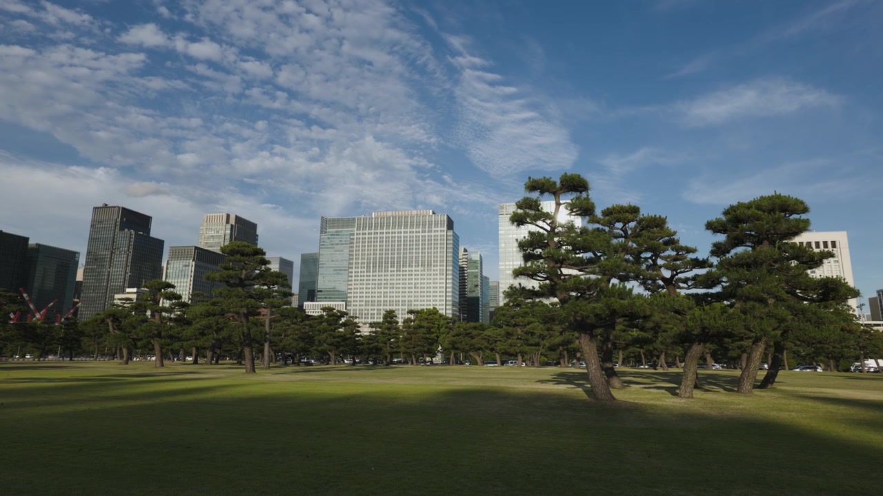 Cidade de Chiyoda, Jardim Nacional Kokyo Gaien em Tóquio, Japão, dia de verão