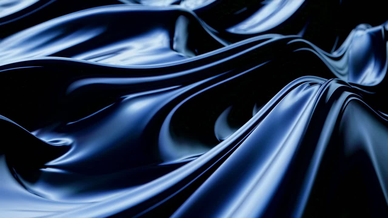Abstract video concept with a close-up angle of smooth, flowing dark blue waves, creating a dynamic