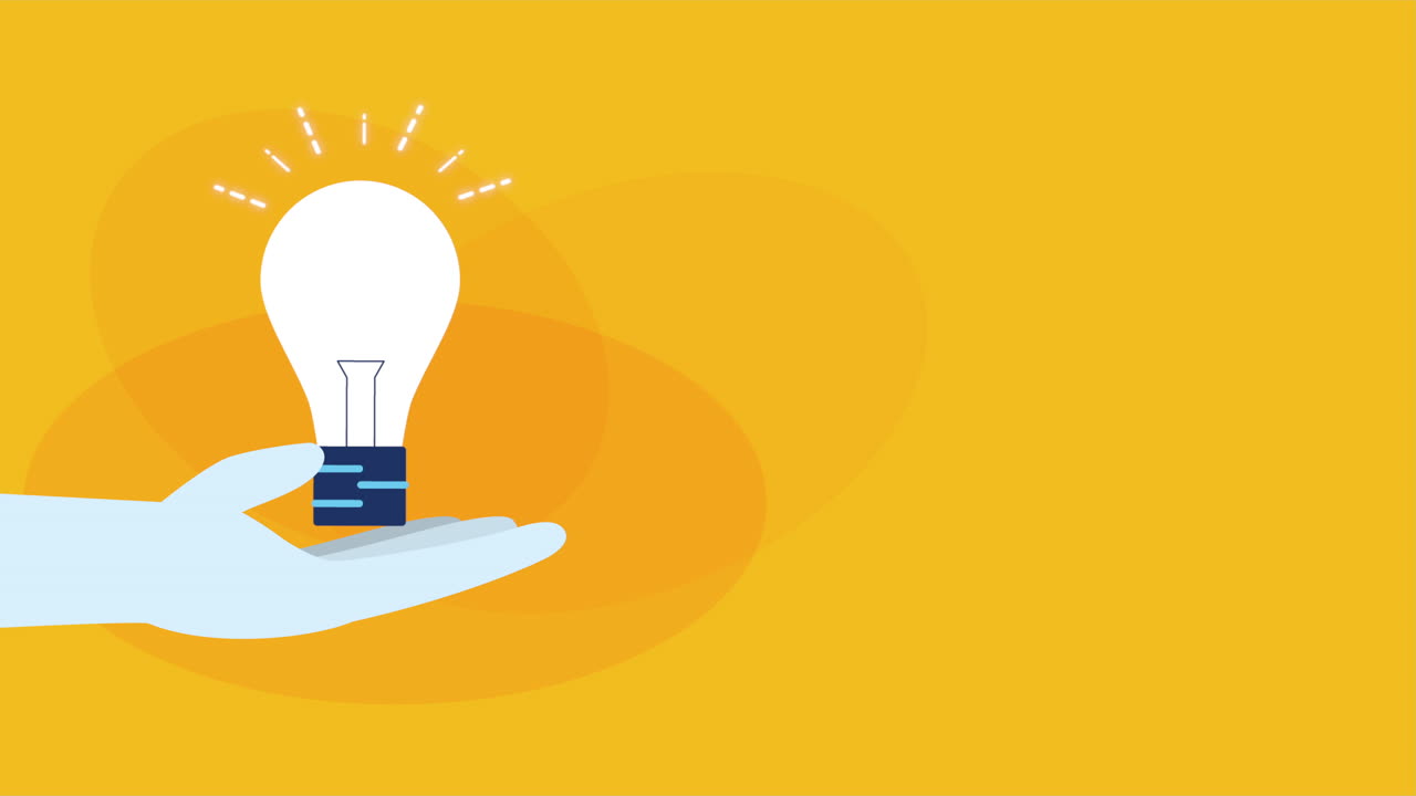 mano con luz de bombilla creativa