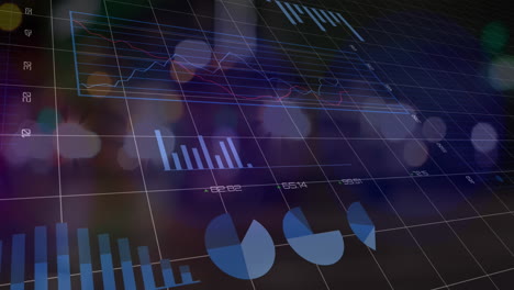 animation of data processing with statistics over grid
