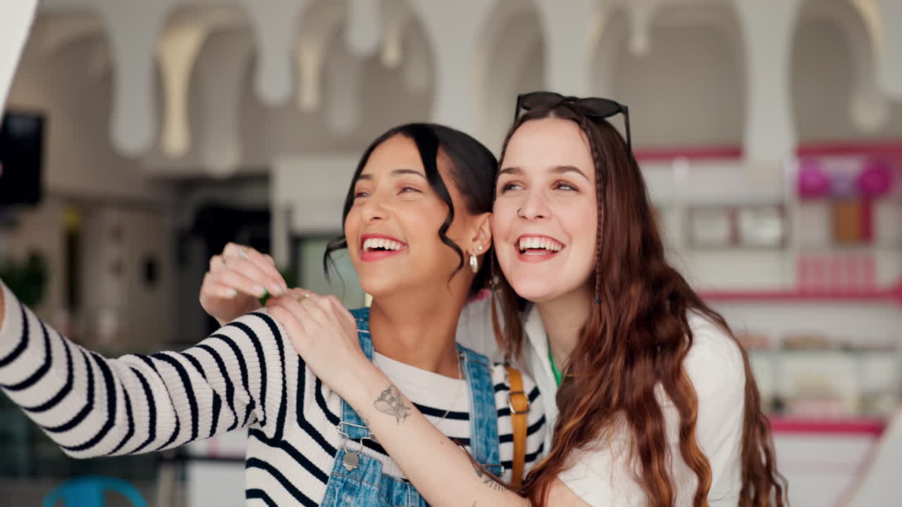 여자, 셀피, 행복한 여자 친구